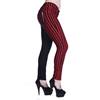 Banned - Half Black Half Striped Broek rechte pijpen - Zwart/Rood Product image